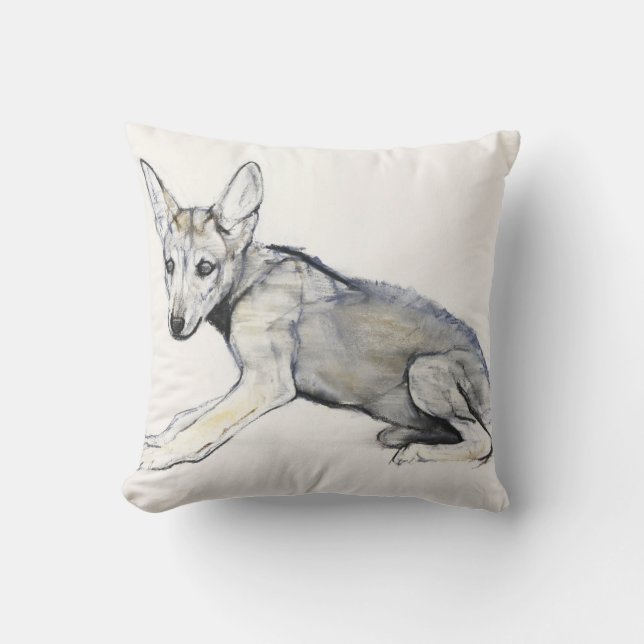 Cojín Decorativo Perrito de lobo árabe adolescente 2009 (Anverso)