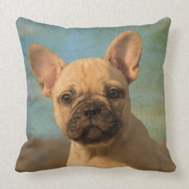 Cojín Decorativo Perrito lindo del bulldog francés, vintage