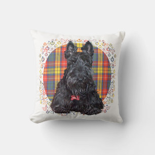 Cojín Decorativo Perrito Scottie de Tartán Pequeño
