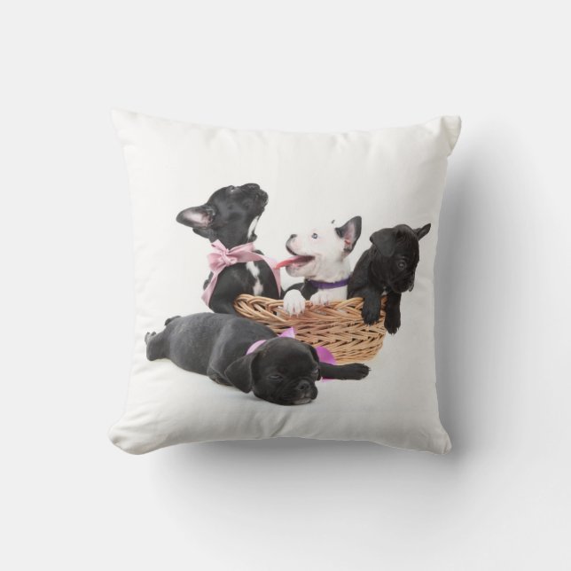 Cojín Decorativo Perritos del bulldog francés (Anverso)
