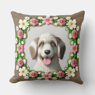 Cojín Decorativo Perro Adorable Enmarcado por un Diseño Brillante
