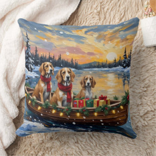 Cojín Decorativo Perro afgano Navidad Barco Fiesta