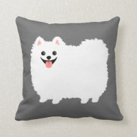 Perro alegre dulce de pomerania blanca