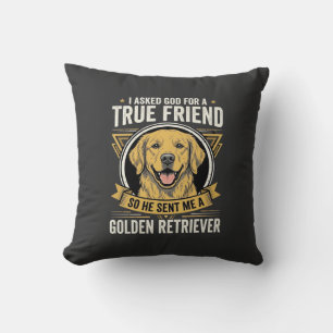 Cojín Decorativo Perro Amigo Verdadero Retriever Dorado