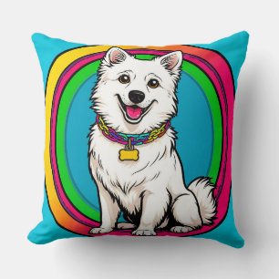 Cojín Decorativo Perro animado lindo con collar