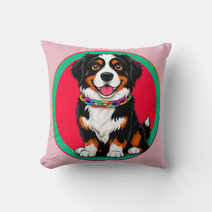 Cojín Decorativo Perro animado lindo con collar