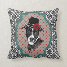 Cojín Decorativo Perro apuesto - pitbull viejo de Timey