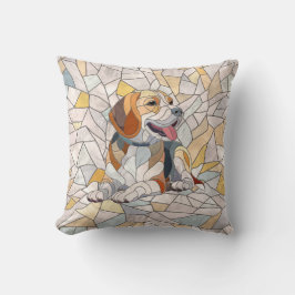Cojín Decorativo Perro Beagle - Arte Mosaico colorido