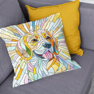 Cojín Decorativo Perro Beagle - Arte Mosaico colorido