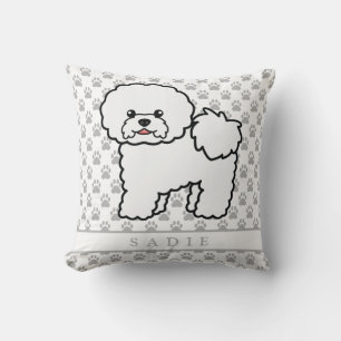 Cojín Decorativo Perro Bichón Frisé de dibujos animados lindo y nom