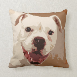 Cojín Decorativo perro blanco del boxeador
