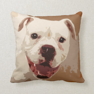 Cojín Decorativo perro blanco del boxeador