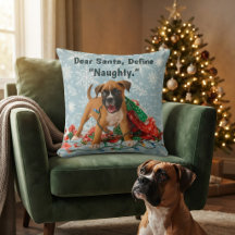 Perro Boxer Divertido en Navidad