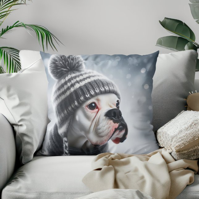 Cojín Decorativo Perro Boxer en Invierno (Subido por el creador)