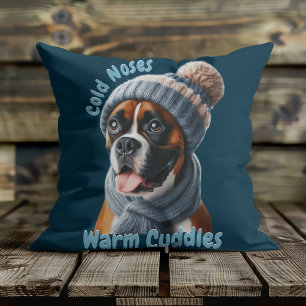 Cojín Decorativo Perro Boxer Narices Frías, Abrazos Cálidos