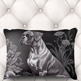 Cojín Decorativo Perro Boxer Vintage con Motif Floral | Pilar de én