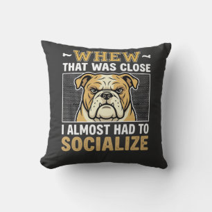 Cojín Decorativo Perro Bulldog Divertido Socializar Perro