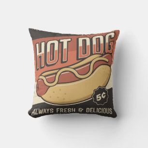Cojín Decorativo Perro caliente fresco Retro Vintage Classic Grunge