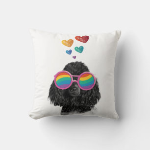 Cojín Decorativo Perro Caniche con Corazones Día de San Valentín