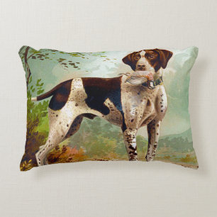 Cojín Decorativo Perro cazador con pájaro en la boca