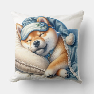 Cojín Decorativo Perro chiba inu que duerme profundamente