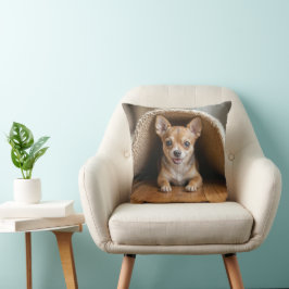 Cojín Decorativo Perro chihuahua bajo una alfombra