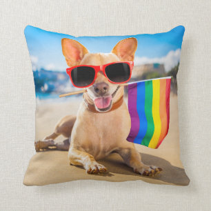 Cojín Decorativo Perro Chihuahua en la playa