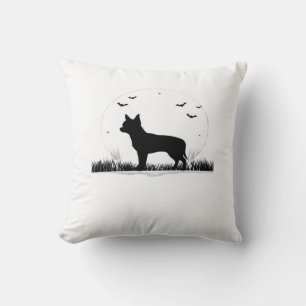 Cojín Decorativo Perro Chihuahua � Silueta Clásica de Luna de Hallo