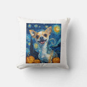 Cojín Decorativo perro chihuahua sonriente noche estrellada de Van