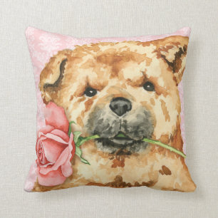 Cojín Decorativo Perro chino subió tarjeta del día de San Valentín