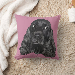 Cojín Decorativo Perro Cocker Spaniel Negro Adorable