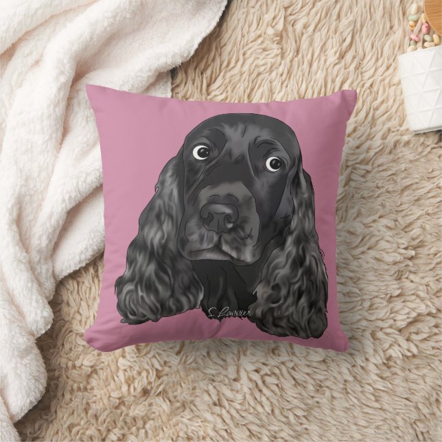 Cojín Decorativo Perro Cocker Spaniel Negro Adorable (Manta)