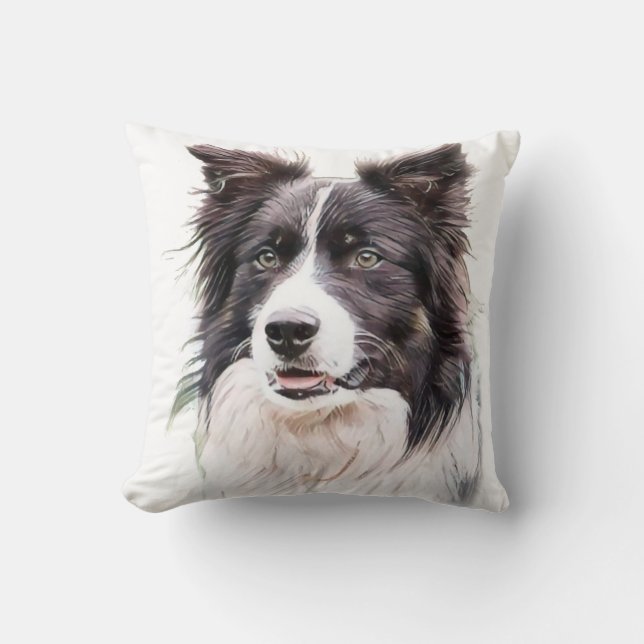 Cojín Decorativo perro collie fronterizo (Anverso)