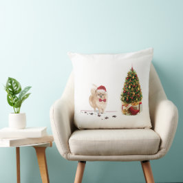 Cojín Decorativo Perro con árbol de Navidades divertidos de Pomeran