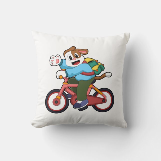 Cojín Decorativo Perro con bicicleta (Anverso)