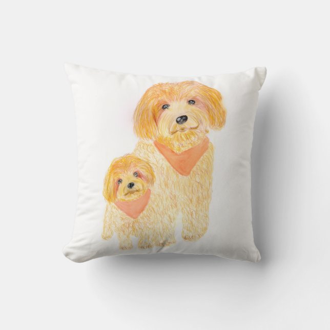 Cojín Decorativo Perro con cachorro (Anverso)