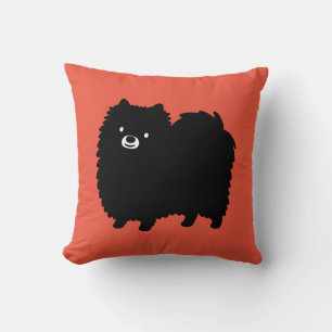 Cojín Decorativo Perro con esponja adorable y pomerania negro lindo