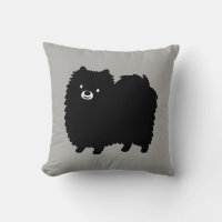 Perro con esponja adorable y pomerania negro lindo
