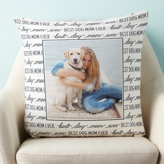 Cojín Decorativo Perro con mamá personalizada 2 foto (Subido por el creador)