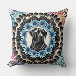 Cojín Decorativo Perro con patrones ornamentados y elegantes