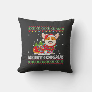 Cojín Decorativo Perro Corgi Feliz Corgmas Santa Corgi Navidad Fea