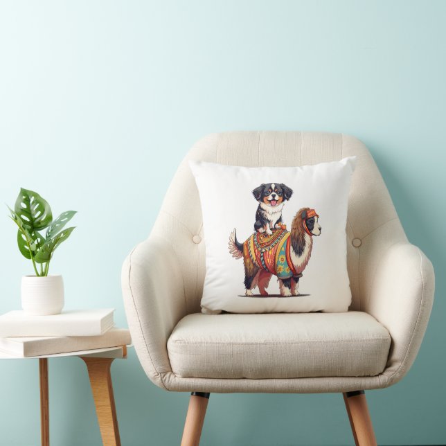 Cojín Decorativo Perro cutáneo de Berna en Llama (Silla)