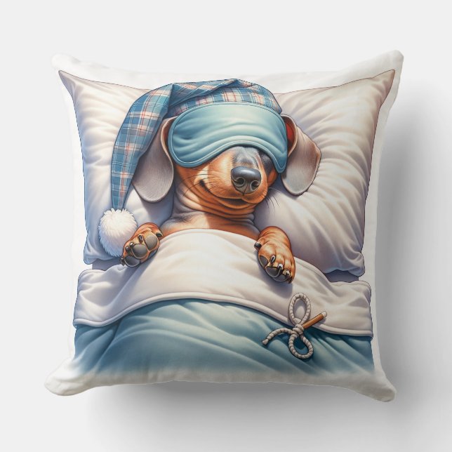 Cojín Decorativo Perro Dachshund Durmiente (Anverso)