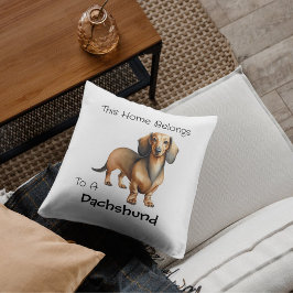 Cojín Decorativo Perro Dachshund Marrón Personalizar