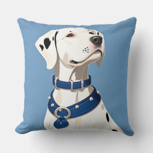 Cojín Decorativo Perro dálmata con collar azul