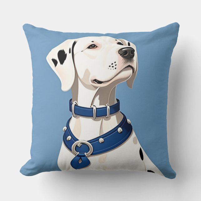 Cojín Decorativo Perro dálmata con collar azul (Anverso)