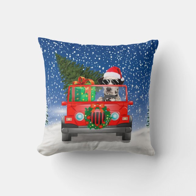 Cojín Decorativo Perro dálmata con regalos de Navidades (Anverso)