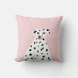 Cojín Decorativo Perro Dalmatiano Resumen Ilustracion Rosa