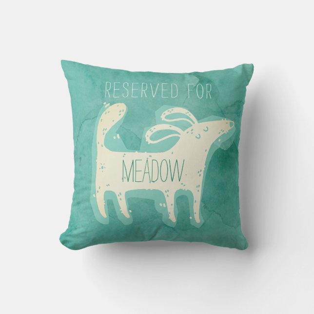 Cojín Decorativo Perro de acuarela cúpula personalizado (Anverso)