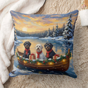 Cojín Decorativo Perro de Agua Portugués Navidad Barco Fiesta